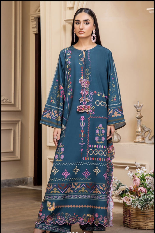 Nusrat Printed 2pc Poly Lawn